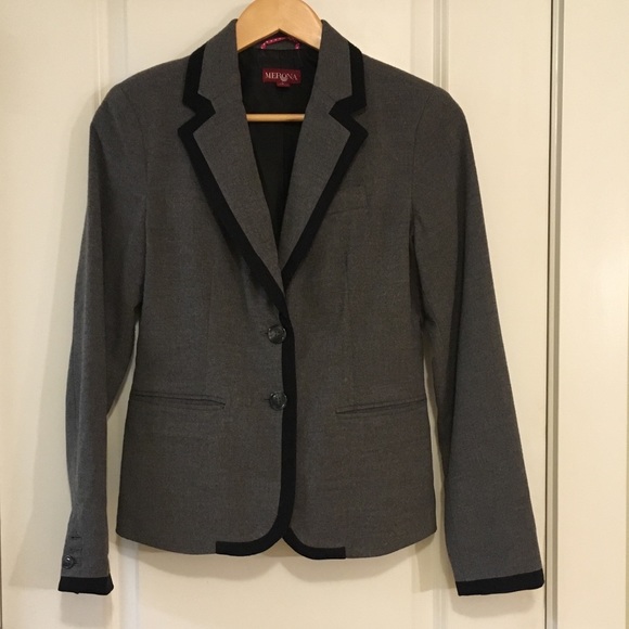 Merona Jackets & Blazers - Merona Wool Black & Gray Blazer Size 2